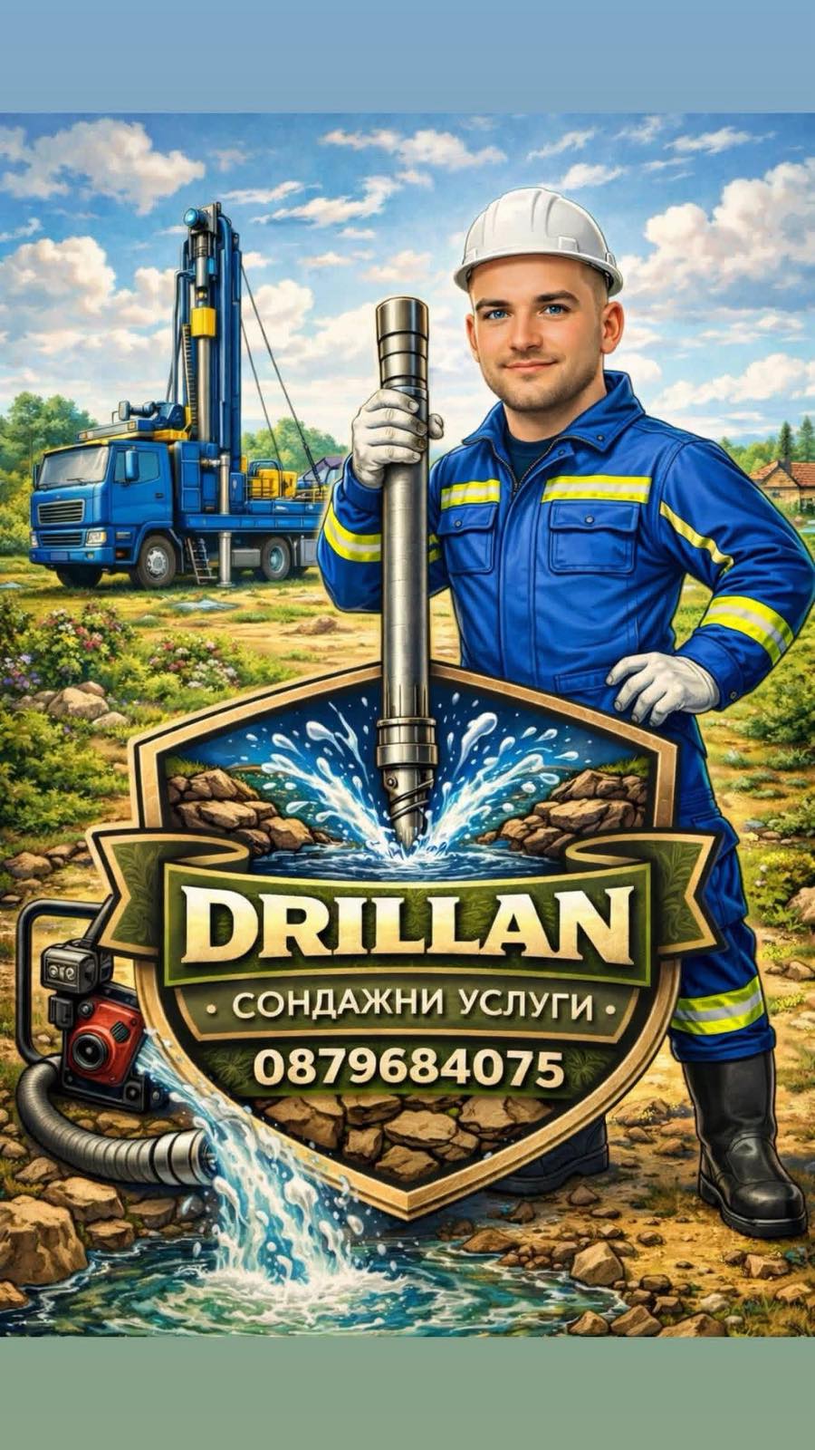 Екипът на Дрилан ЕООД при сондажни услуги